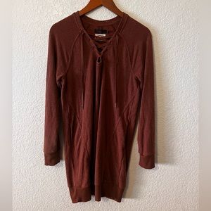 prAna Cozy Up Terry Dress in Roux Heather, Size S